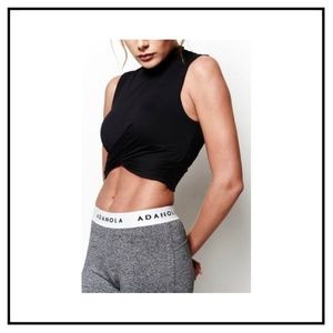 Adanola: Twisted Crop Top - Black - XS